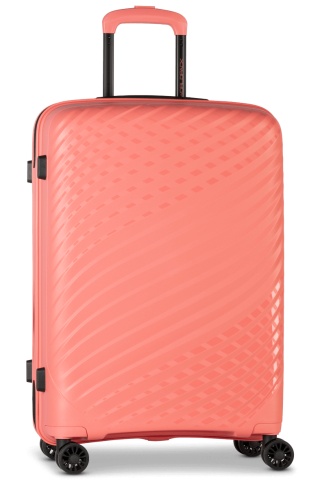 Troler Mediu Worldpack MAUI, F10520, 65 cm, Polipropilenă, Cifru TSA, 4 Roți Duble 360°, Coral