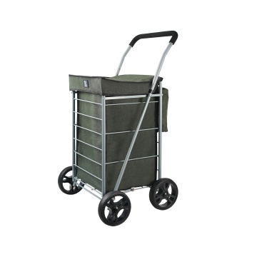 Carucior cumparaturi pliabil Madisson SW42035, 65L, 4 roti, buzunar termoizolant, kaki - Img 9
