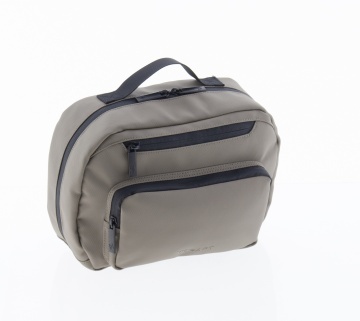 Geantă de cosmetice unisex Vogart Sync 28x19x10 cm, poliester impermeabil, cu protecție RFID, 5.3L, bej - Img 8