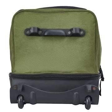 Geanta de voiaj cu role Lee Cooper, 2 compartimente, poliester 600D/bumbac, 98L, 70 cm, kaki - Img 5