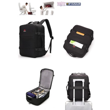Rucsac Avion Aventor 40x30x20 cm Wizz Air/Ryanair, Poliester, 24 L, Mâner tip Geantă, AV202, Negru