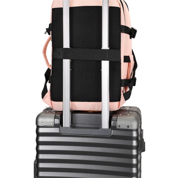 Rucsac calatorie Aventor AV201, bagaj de mana avion Ryanair/Wizz Air, 40x25x20 cm, poliester, maner tip geanta, rose - Img 5