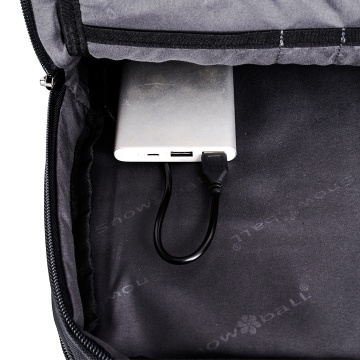 Rucsac laptop 15.6", Wizz Air/Ryanair, Snowball, SW22107, poliester 1680D, port USB, negru - Img 23