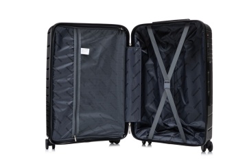 Set trolere Aventor AV105, polipropilenă, 1 bagaj de cabină si 2 de cală, cifru TSA, 4 roți duble 360°, negru - Img 2