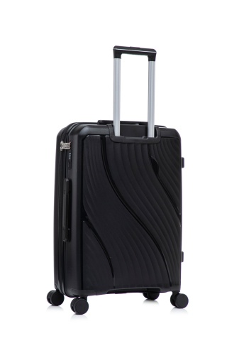 Set trolere Aventor AV106, polipropilenă, 1 bagaj de cabină si 2 de cală, cifru TSA, 4 roți duble 360°, negru - Img 12