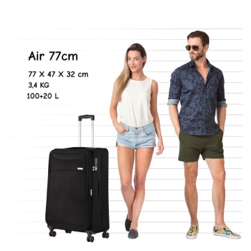 Set trolere extensibile CarryOn Air, 1 bagaj de cabina si 2 de cala, poliester, +20% capacitate, cifru TSA, negru - Img 12