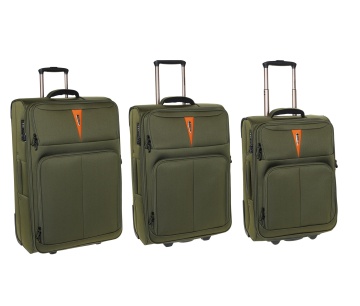Set trolere Extensibile Diplomat, Poliester, Cifru TSA, 2 Roți, ZC 6100, Kaki