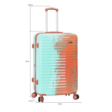 Set Trolere Extensibile Madisson, 3 Piese, Fermoar Antifurt, Policarbonat, SW65203, Portocaliu/Turcoaz - Img 6
