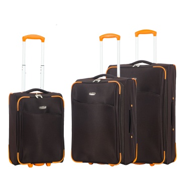 Set trolere extensibile Madisson SW233, 1 bagaj de cabina si 2 de cala, poliester, 2 roti, maro