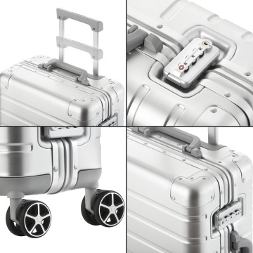 Troler Cabina, Aluminiu, Inchidere cu clapeta, Cod Okoban, CarryOn, ULD, 502411 - 55 cm, Argintiu - Img 9