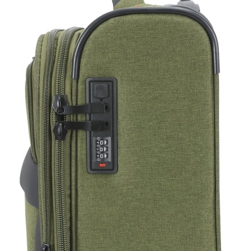 Troler Cabină Extensibil 55x35x20 cm Lee Cooper, Poliester, 4 Roti Duble, LC33503, Kaki - Img 7