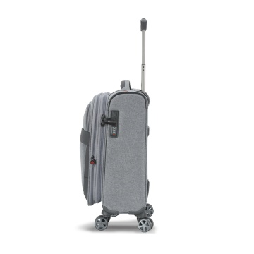 Troler Cabină Extensibil 55x35x20 cm Lee Cooper, Poliester, 4 Roti Duble, LC33503, Gri - Img 14