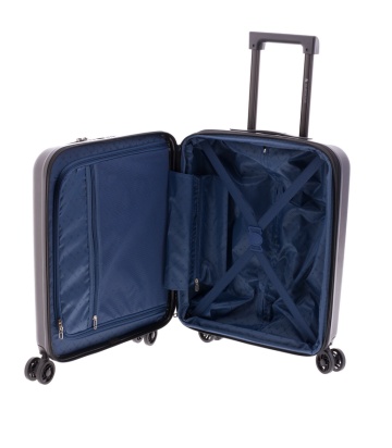 Troler Cabina Extensibil, Policarbonat, Comp. Laptop 15", Cifru TSA, Gladiator, Nomadtec, MG 3210 - 55 cm, Negru - Img 4