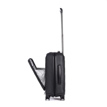 Troler Cabina Policarbonat/Piele Naturala Stratic Leather and More S - 55 cm Negru - Img 4