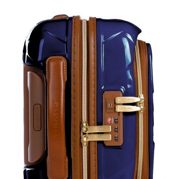 Troler Cabina Policarbonat/Piele Naturala Stratic Leather and More S - 55 cm Albastru - Img 9