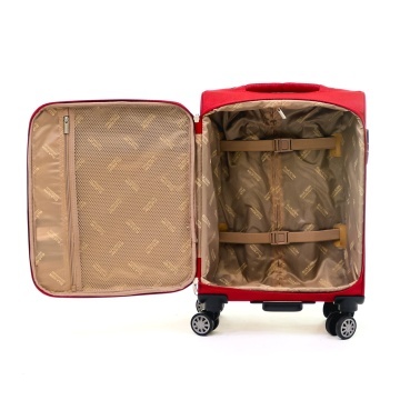 Troler Cabina Poliester 4 Roti Duble Ella Icon Petra Textil 2608 - 55 cm Rosu - Img 2