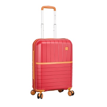 Troler Cabina Polipropilena, Fermoar Antifurt, Cifru TSA, Snowball, SW49403, 55.5 cm, Rosu