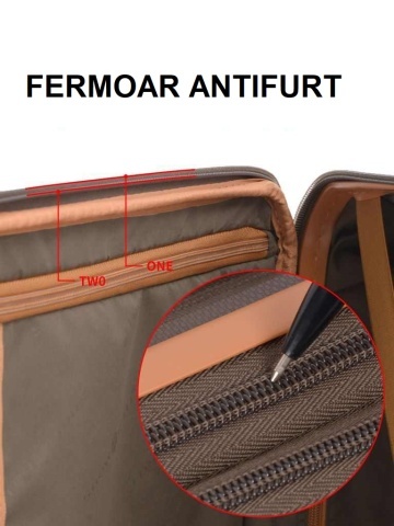 Troler Cabina Polipropilena, Fermoar Antifurt, Cifru TSA, Snowball, SW49403, 55.5 cm, Rosu - Img 3