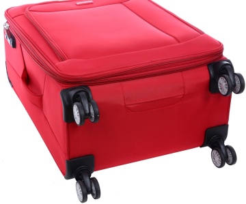 Troler Cabina Snowball SW87303, Fermoar Antifurt, 4 Roti Duble, Nylon, Cifru TSA, 55 cm, Rosu - Img 5