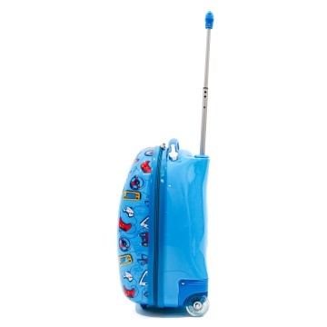 Troler Copii ABS/Policarbonat 2 Roti Ella Icon Joystick 46 x 30 x 24 cm Albastru - Img 3