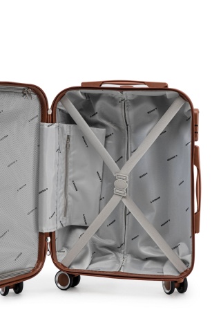 Troler de Cabină Aventor, 55x35x20 cm, ABS, Cifru, 4 roți duble 360°, 32 L, AV107, Alb - Img 10