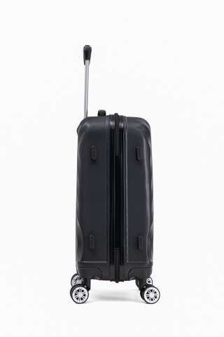 Troler de cabina Aventor AV104, 55x36x22 cm, bagaj de mana, 100%ABS, cifru, 4 roti duble 360°, negru - Img 6