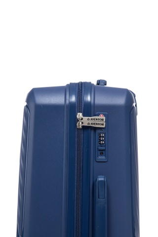 Troler de cabină Aventor AV106, 55x38x21.5 cm, polipropilenă, bagaj de mână, cifru TSA, 4 roți duble 360°, bleumarin - Img 10