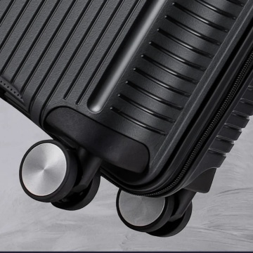 Troler de cabina extensibil Verage Rome, bagaj de mana, 55x38x20 cm, +20% capacitate, fermoar antifurt, polipropilena, cifru TSA, 4 roti 360°, negru - Img 10