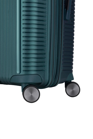 Troler de cabina extensibil Verage Rome, bagaj de mana, 55x38x20 cm, +20% capacitate, fermoar antifurt, polipropilena, cifru TSA, 4 roti 360°, verde - Img 5