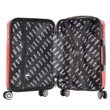 Troler de cabina Lee Cooper LC32203, policarbonat, 4 roti duble, cifru, 55 cm, rosu - Img 2