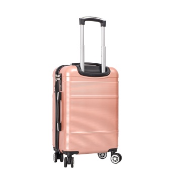 Troler de cabina Lee Cooper LC32203, policarbonat, 4 roti duble, cifru, 55 cm, rose - Img 4