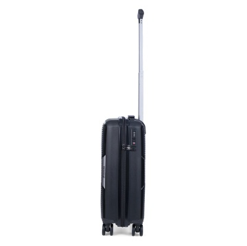 Troler de cabina TravelZ Swinger, polipropilena, cifru TSA, 4 roti duble, 55 cm, negru - Img 3