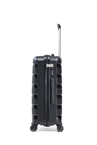 Troler Mare Aventor, 76.5x51.5x29.5 cm, Polipropilenă, Cifru TSA, 4 Roți Duble 360°, AV109, Negru - Img 11