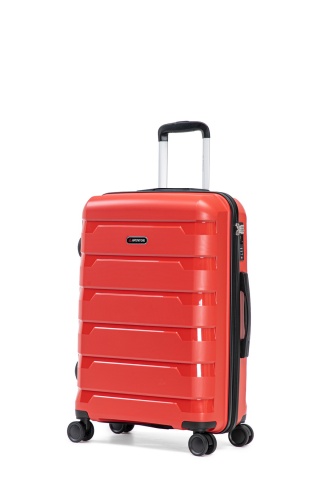 Troler Mare Aventor, 76.5x51.5x29.5 cm, Polipropilenă, Cifru TSA, 4 Roți Duble 360°, AV109, Roșu