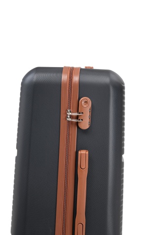 Troler Mare Aventor, 77x47x28 cm, ABS, Cifru, 4 Roți Duble 360°, 91 L, AV107, Negru - Img 3