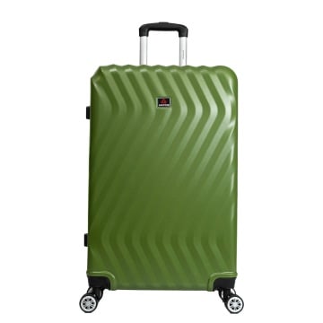 Troler mare Aventor AV104, 76x49x29 cm, bagaj de cala, 100%ABS, cifru, 4 roti duble 360°, verde