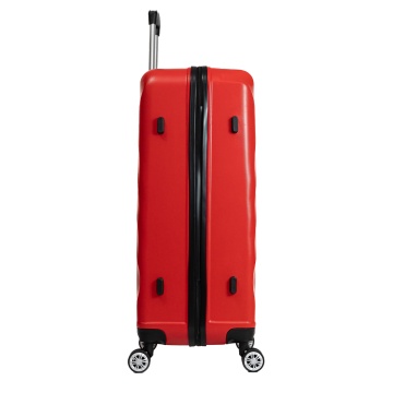 Troler mare Aventor AV104 rosu, 76x49x29 cm, vedere laterala, picioruse de protectie, material ABS