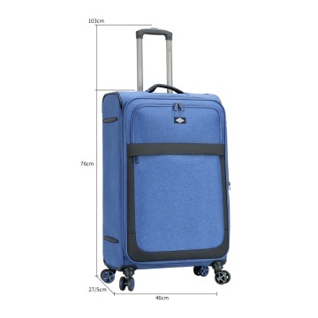 Troler Mare Extensibil 76x46x27 cm Lee Cooper, Poliester, 4 Roti Duble, LC33503, Albastru - Img 3