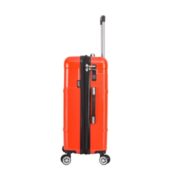 Troler mare extensibil Lee Cooper LC32203, policarbonat, 4 roti duble, cifru, 77 cm, rosu - Img 3