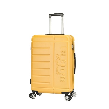 Troler mare Lee Cooper Brighton, ABS, 4 roti duble, cifru, 77 cm, galben