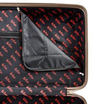Troler Mare Lee Cooper London, ABS, 4 Roti Duble, Cifru, 76 cm, Auriu - Img 5