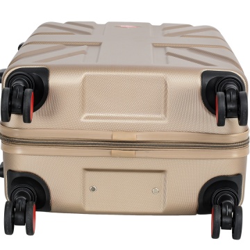 Troler Mare Lee Cooper London, ABS, 4 Roti Duble, Cifru, 76 cm, Auriu - Img 15