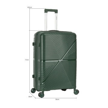 Troler mare Madisson SW42103, polipropilena, cifru, 4 roti duble, 77 cm, verde inchis - Img 7