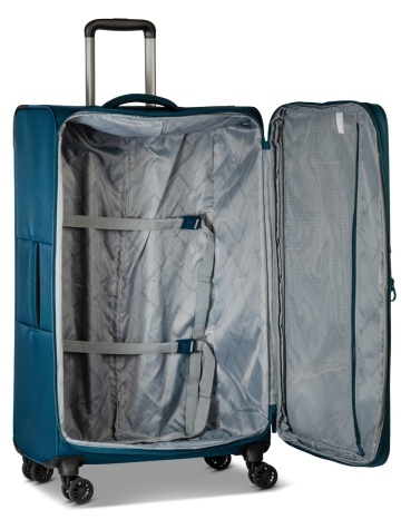 Troler mare Worldpack Bern F10508, 79x47x30 cm, bagaj de cală, poliester, cifru TSA, 4 roți duble, turcoaz - Img 2