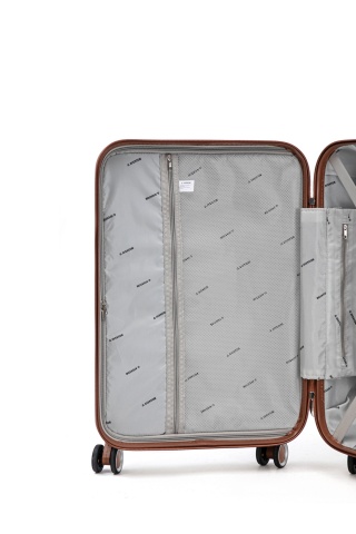 Troler Mediu Aventor, 67x41x25.5 cm, ABS, Cifru, 4 Roți Duble 360°, 61 L, AV107, Alb - Img 9