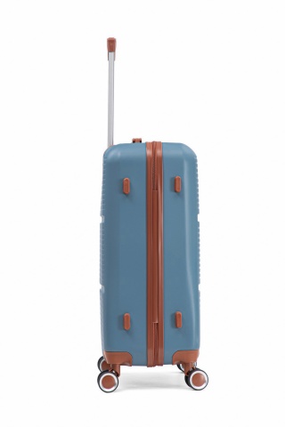 Troler Mediu Aventor, 67x41x25.5 cm, ABS, Cifru, 4 Roți Duble 360°, 61 L, AV107, Albastru - Img 19