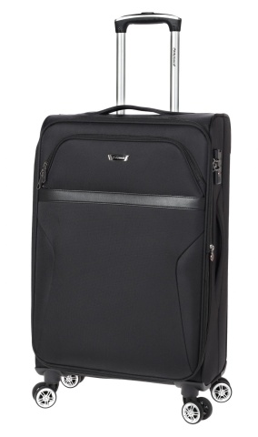 Troler Mediu, Diplomat, Extensibil, Poliester, 4 Roti Duble, Cifru TSA, ZC 998 - 68 cm, Negru
