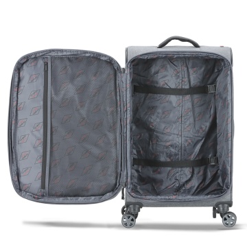 Troler Mediu Extensibil 66x41x24 cm Lee Cooper, Poliester, 4 Roti Duble, LC33503, Gri - Img 2