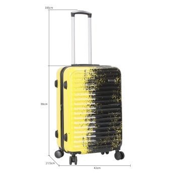 Troler Mediu Extensibil 66x42x27 cm Madisson, Fermoar Antifurt, Policarbonat, SW65203, Negru/Galben, RESIGILAT - Img 4