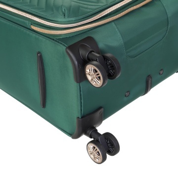 Troler mediu extensibil Diplomat Monaco 68x42x26/31 cm, +25% capacitate, fermoar antifurt, bagaj de cala, poliester, verde - Img 4